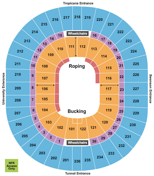 Thomas & Mack Center National Finals Rodeo Seating Chart